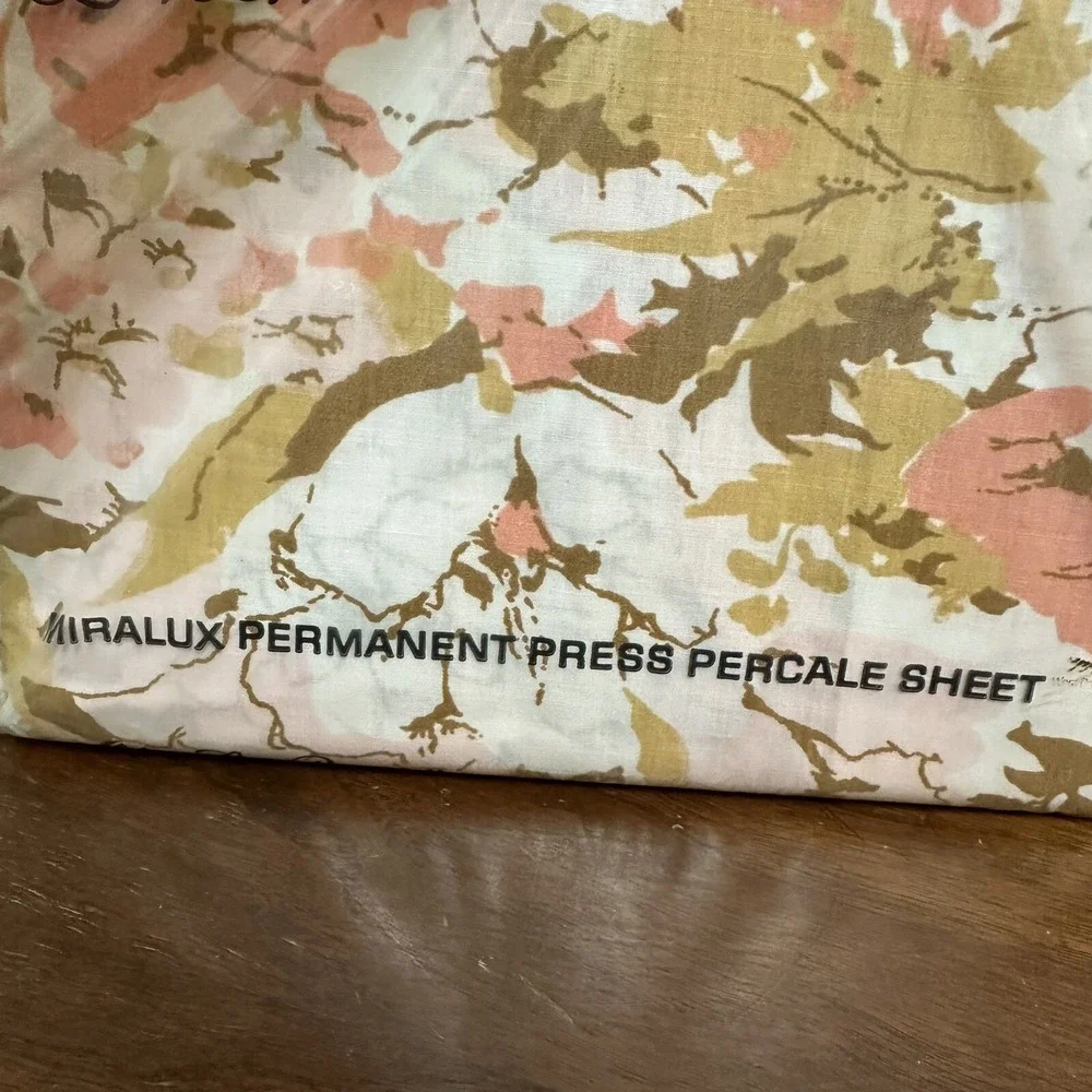 Vintage Lady Pepperell Miralux Percale King Fitted Sheet Retro Made USA NEW NOS